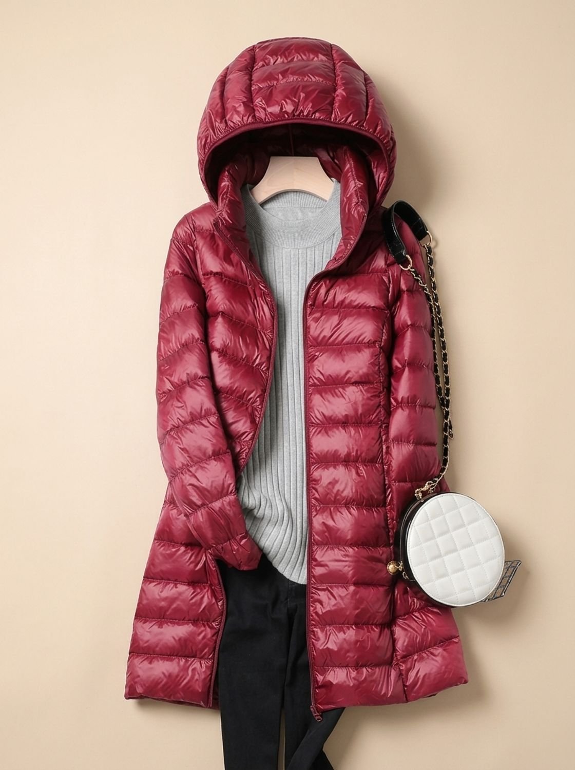 Luisa | Veste d'hiver légère matelassée pour femmes avec capuche longue