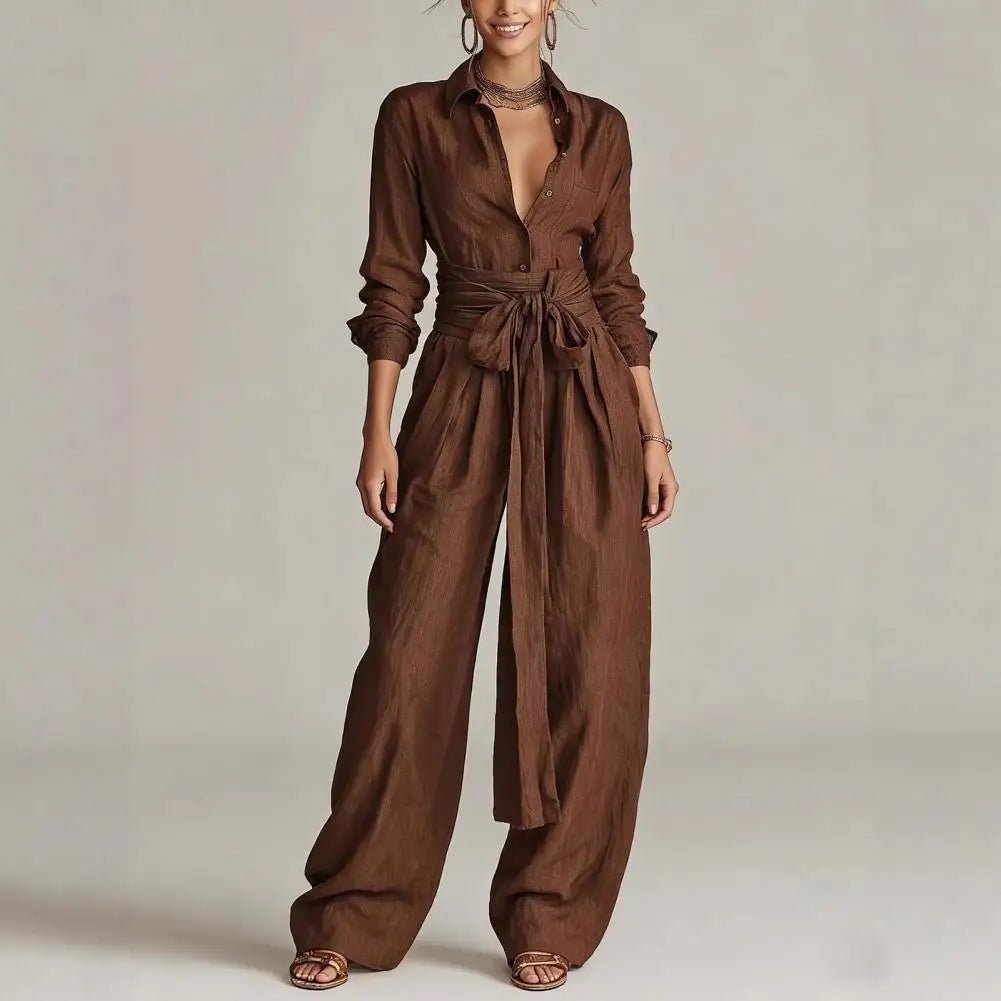 Clara | Ensemble Co-Ord en Lin pour Femmes Taille Haute avec Chemise