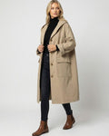 Leonie | Manteau Longline pour Femmes avec Capuche Imperméable à Rabat