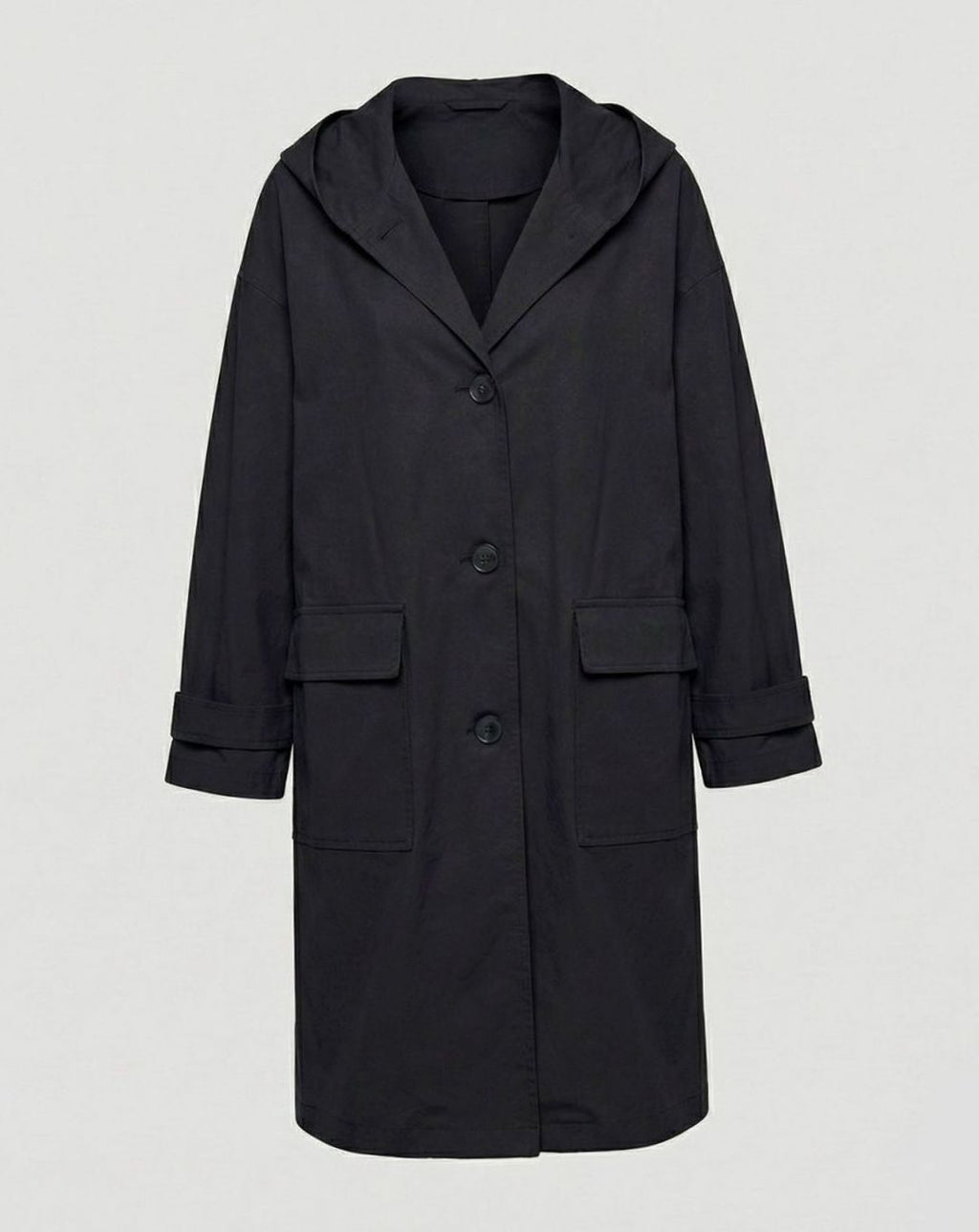 Leonie | Manteau Longline pour Femmes avec Capuche Imperméable à Rabat