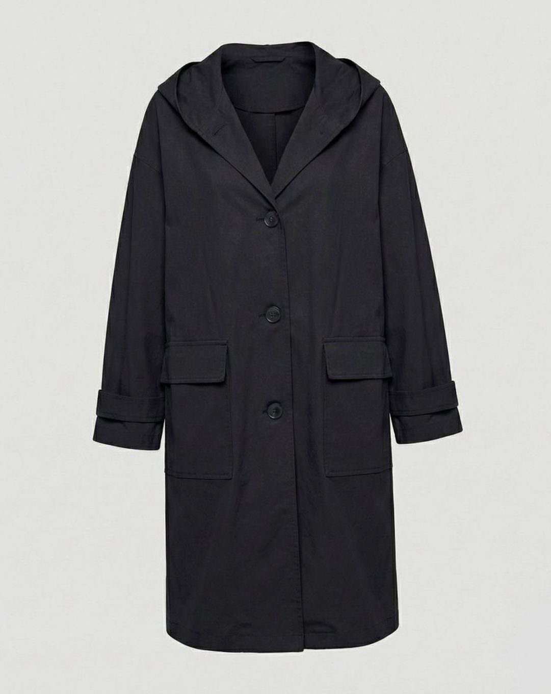 Leonie | Manteau Longline pour Femmes avec Capuche Imperméable à Rabat