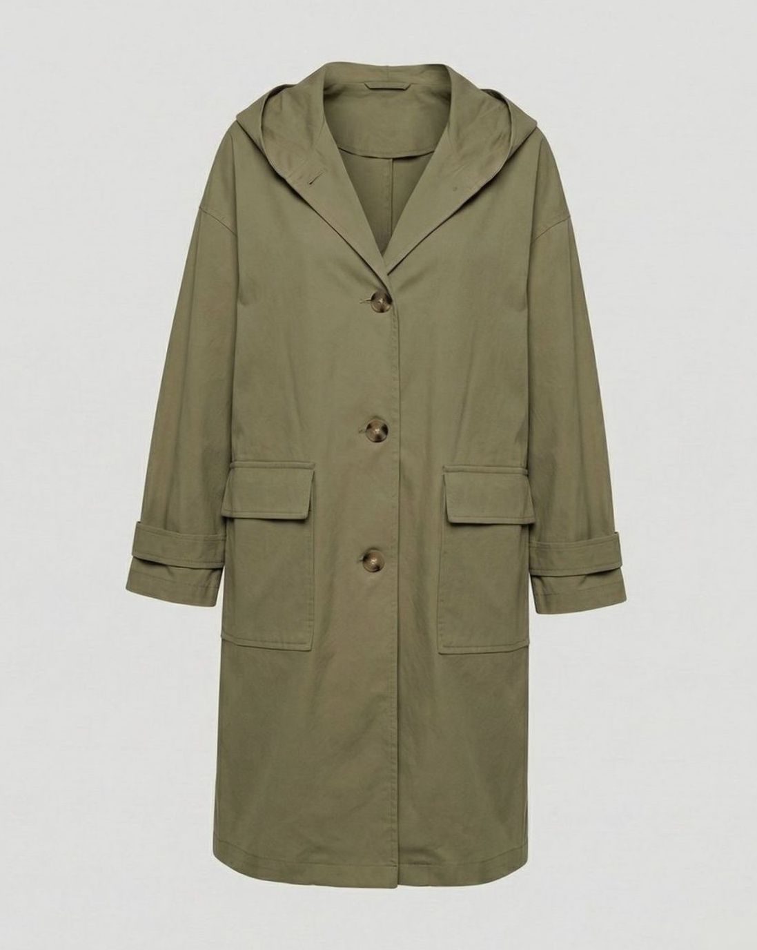 Leonie | Manteau Longline pour Femmes avec Capuche Imperméable à Rabat