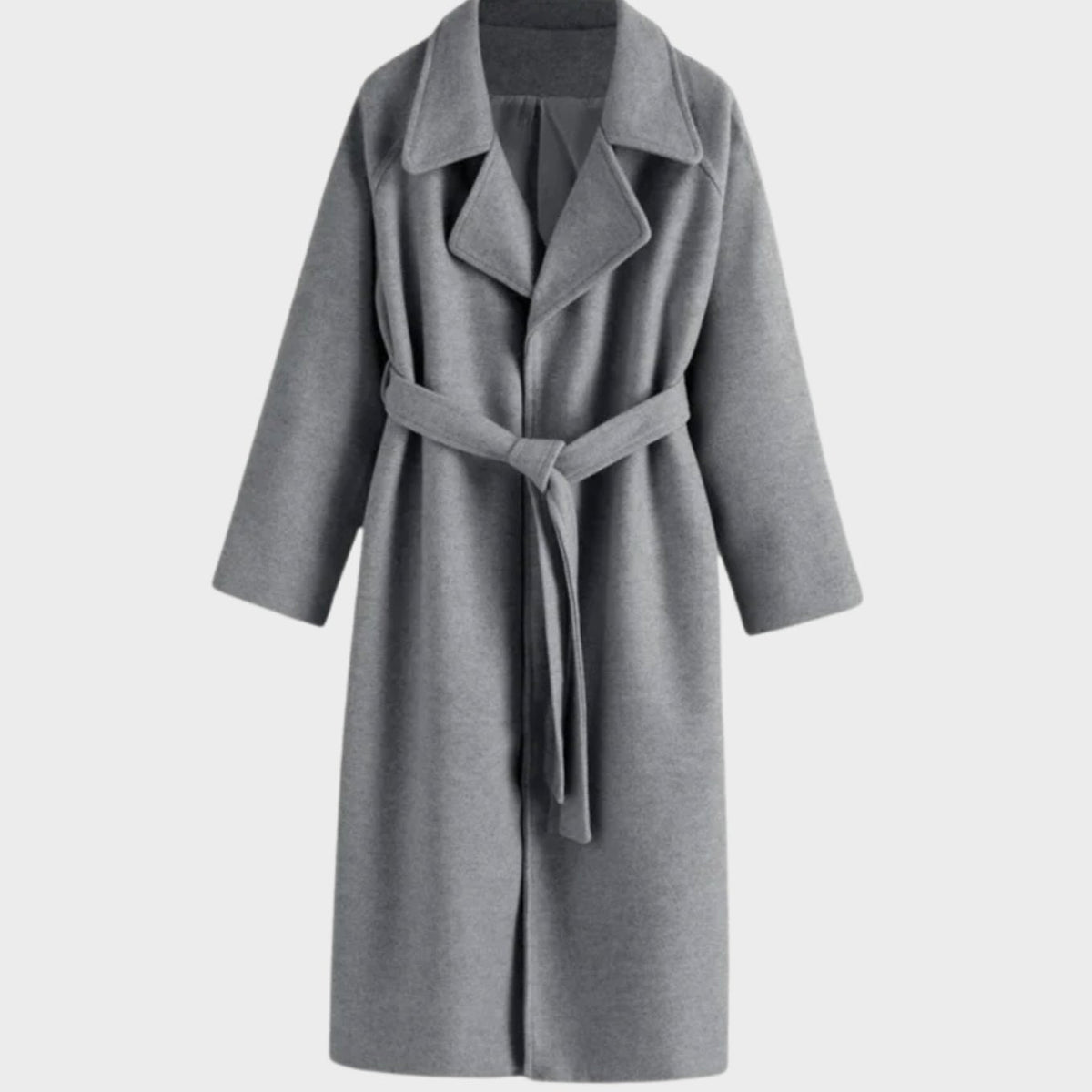 Mia | Manteau femme en mélange de laine, manteau d'hiver cintré avec ceinture à nouer