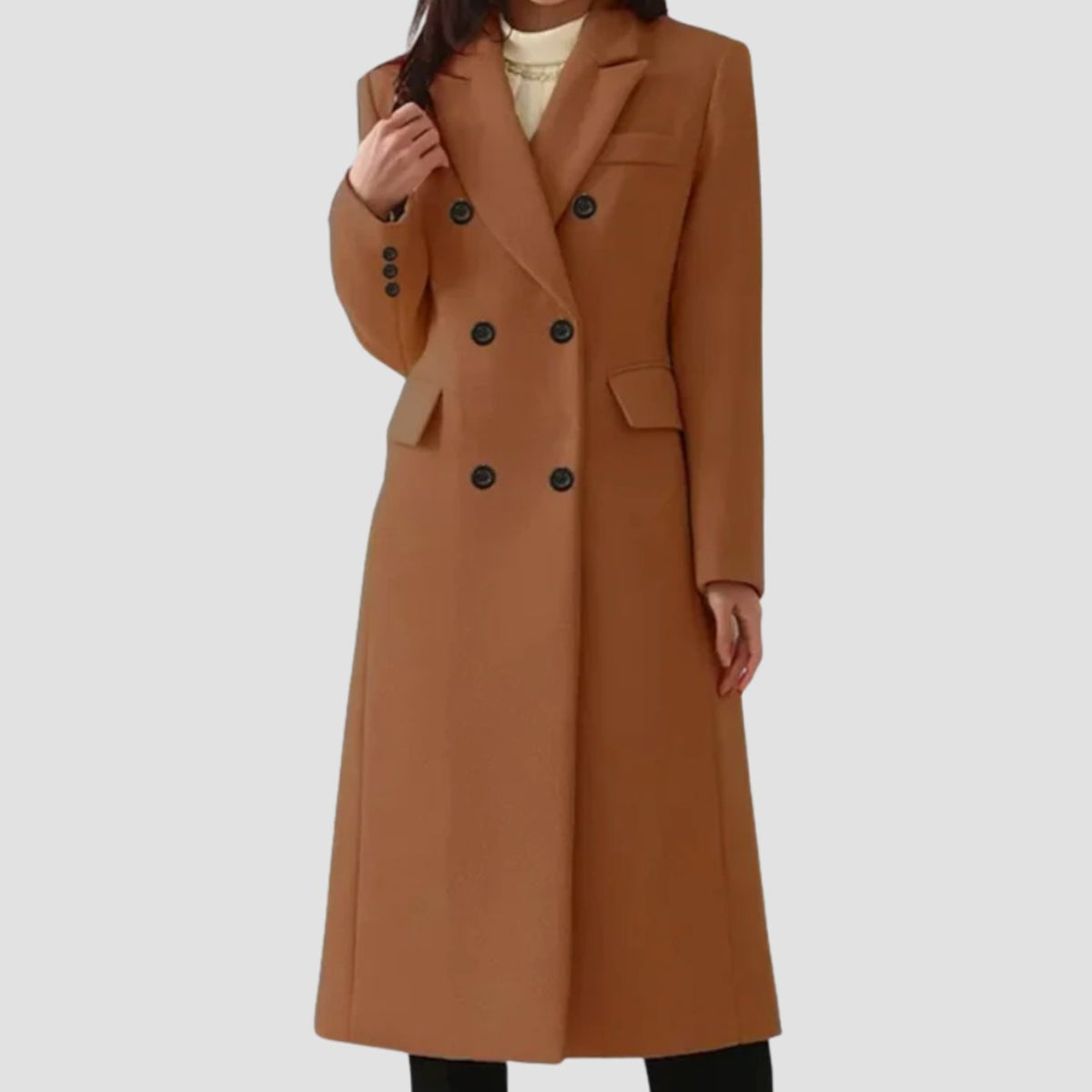 Sophie | Manteau Femme Double Boutonnage Tailleur en Laine