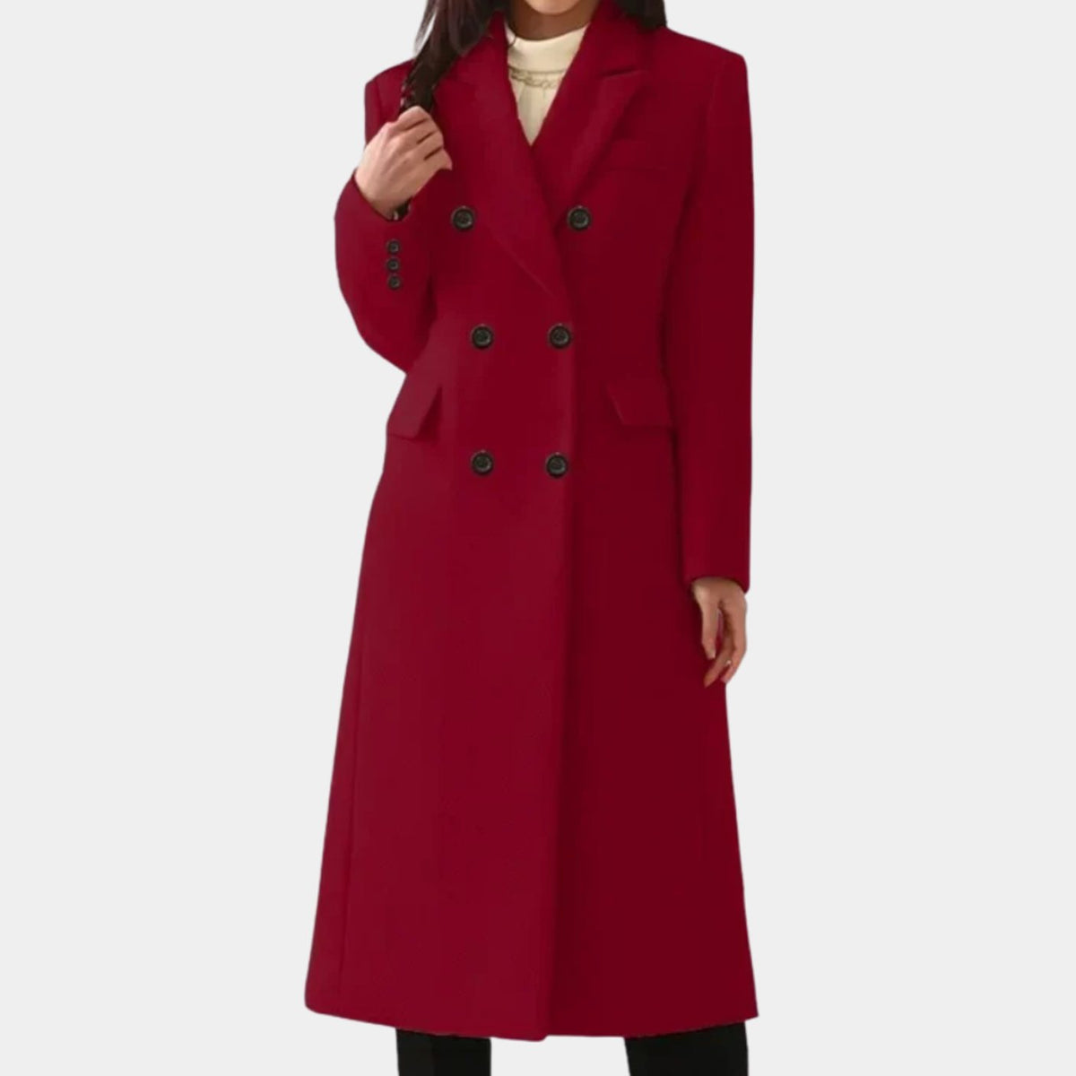 Sophie | Manteau Femme Double Boutonnage Tailleur en Laine