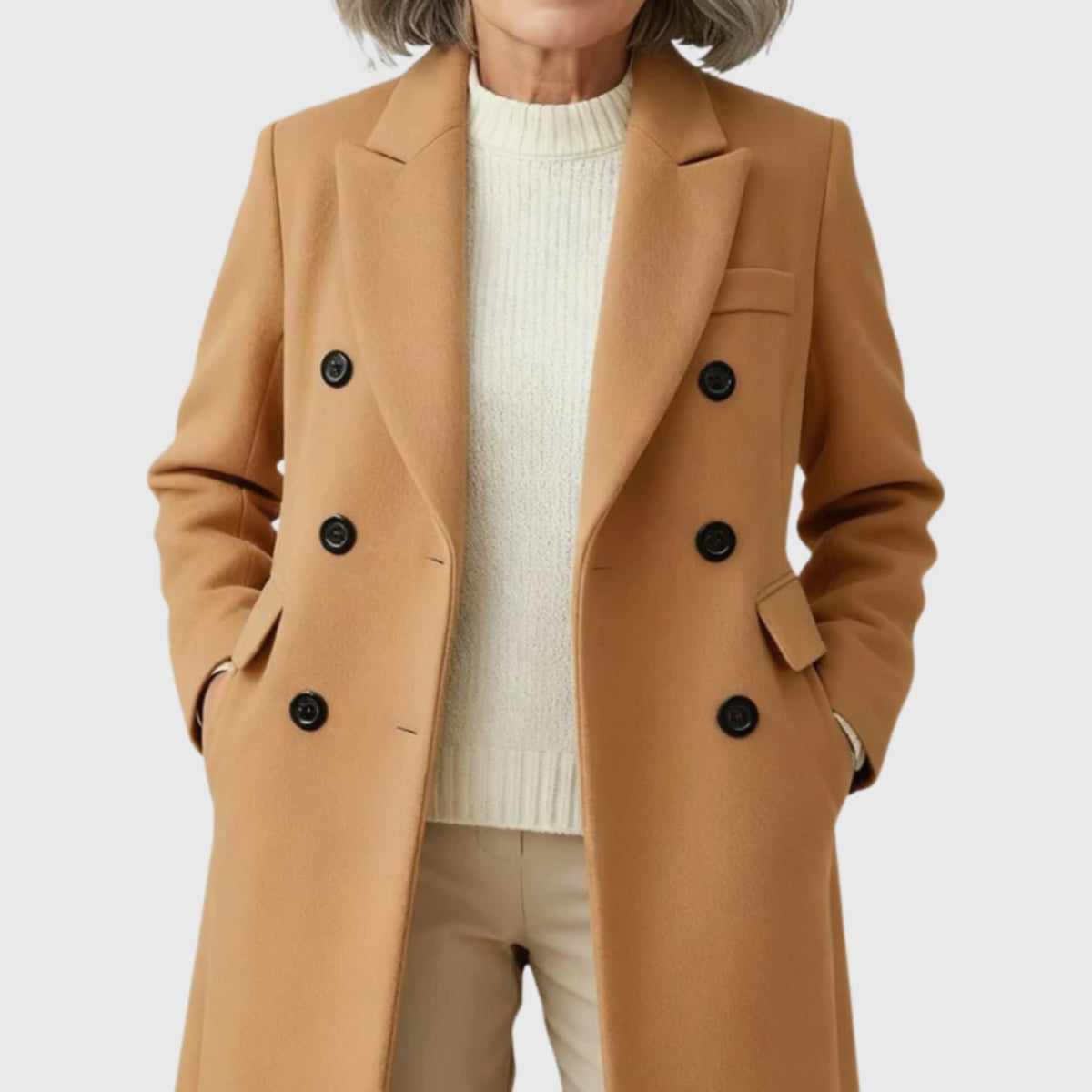 Sophie | Manteau Femme Double Boutonnage Tailleur en Laine