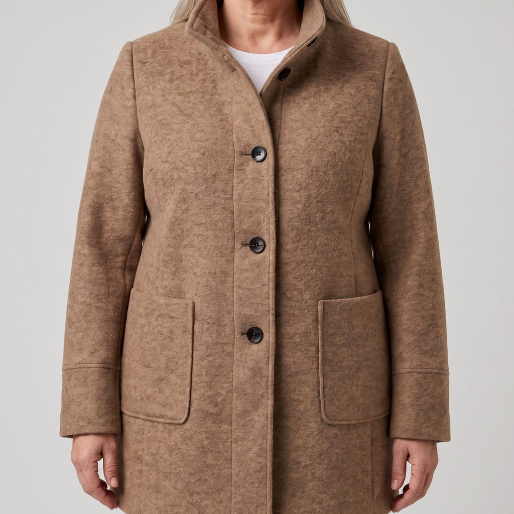 Greta | Manteau Femme avec Col Montant Longline Boutonnage Trenchcoat