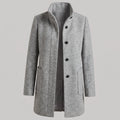 Greta | Manteau Femme avec Col Montant Longline Boutonnage Trenchcoat