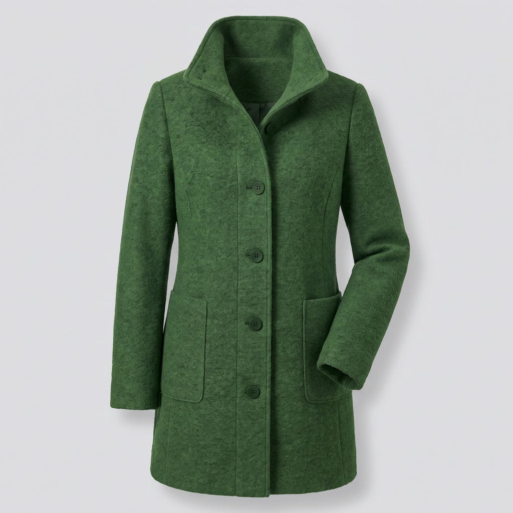 Greta | Manteau Femme avec Col Montant Longline Boutonnage Trenchcoat