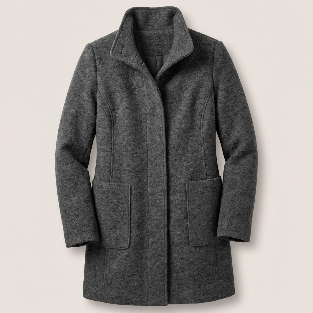 Greta | Manteau Femme avec Col Montant Longline Boutonnage Trenchcoat