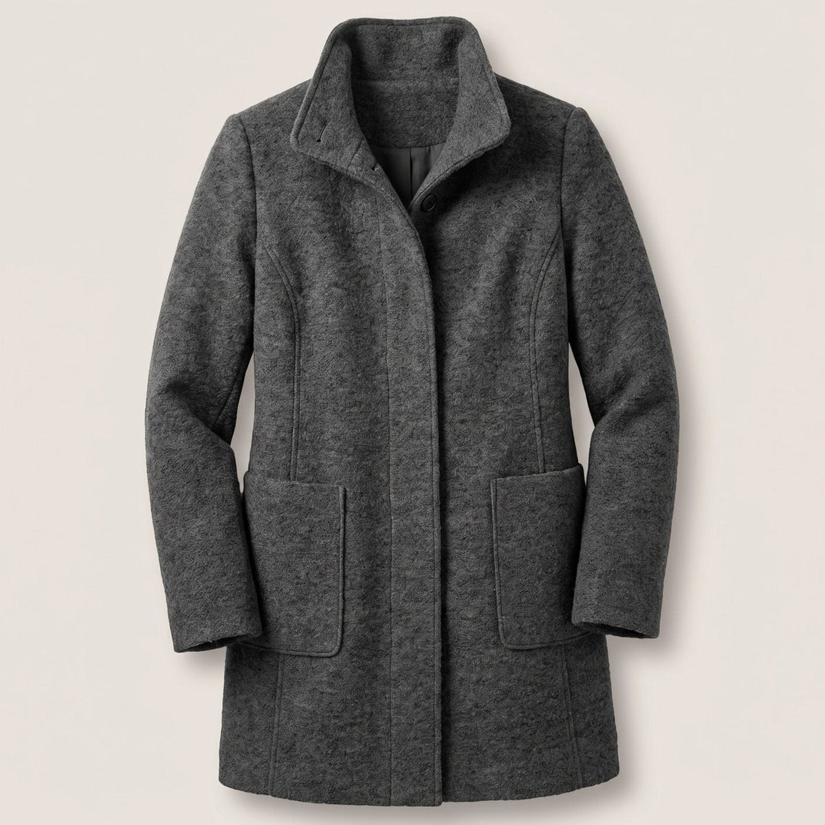Greta | Manteau Femme avec Col Montant Longline Boutonnage Trenchcoat