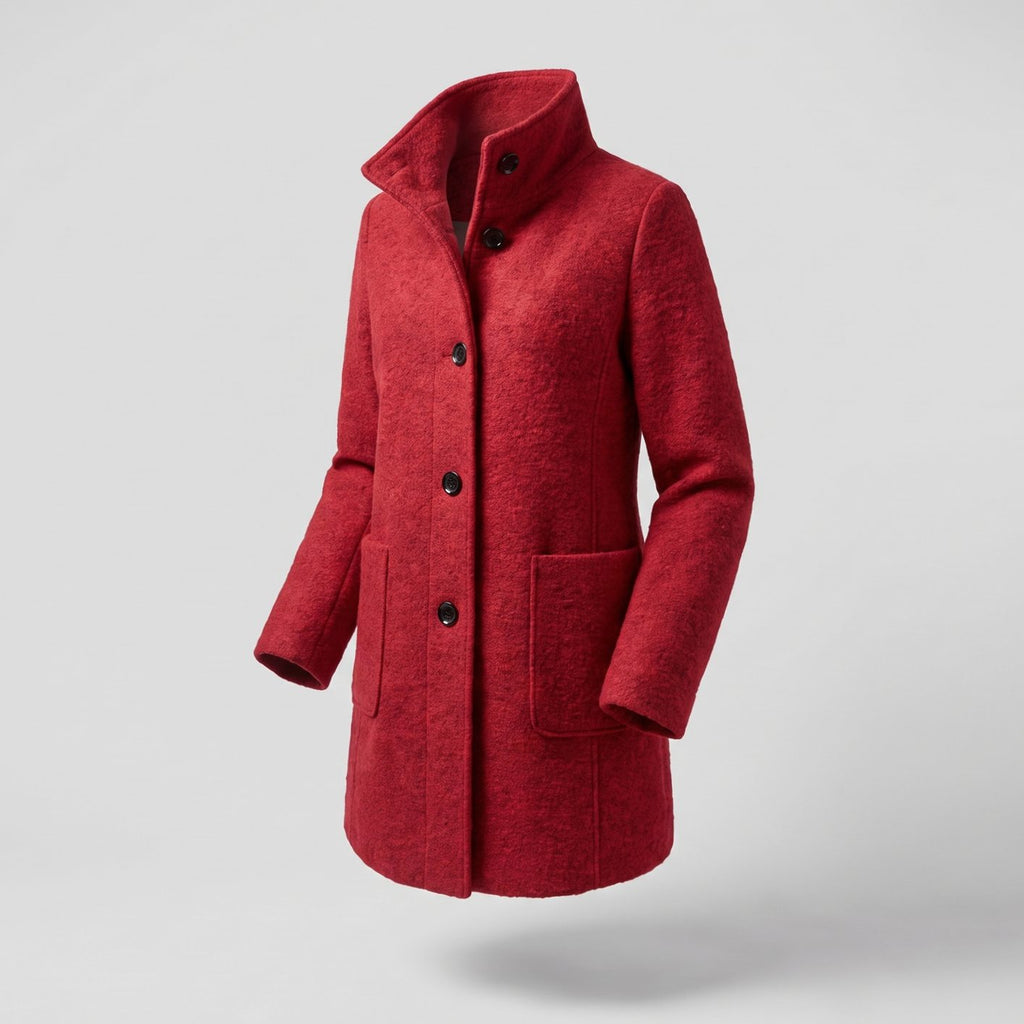 Greta | Manteau Femme avec Col Montant Longline Boutonnage Trenchcoat