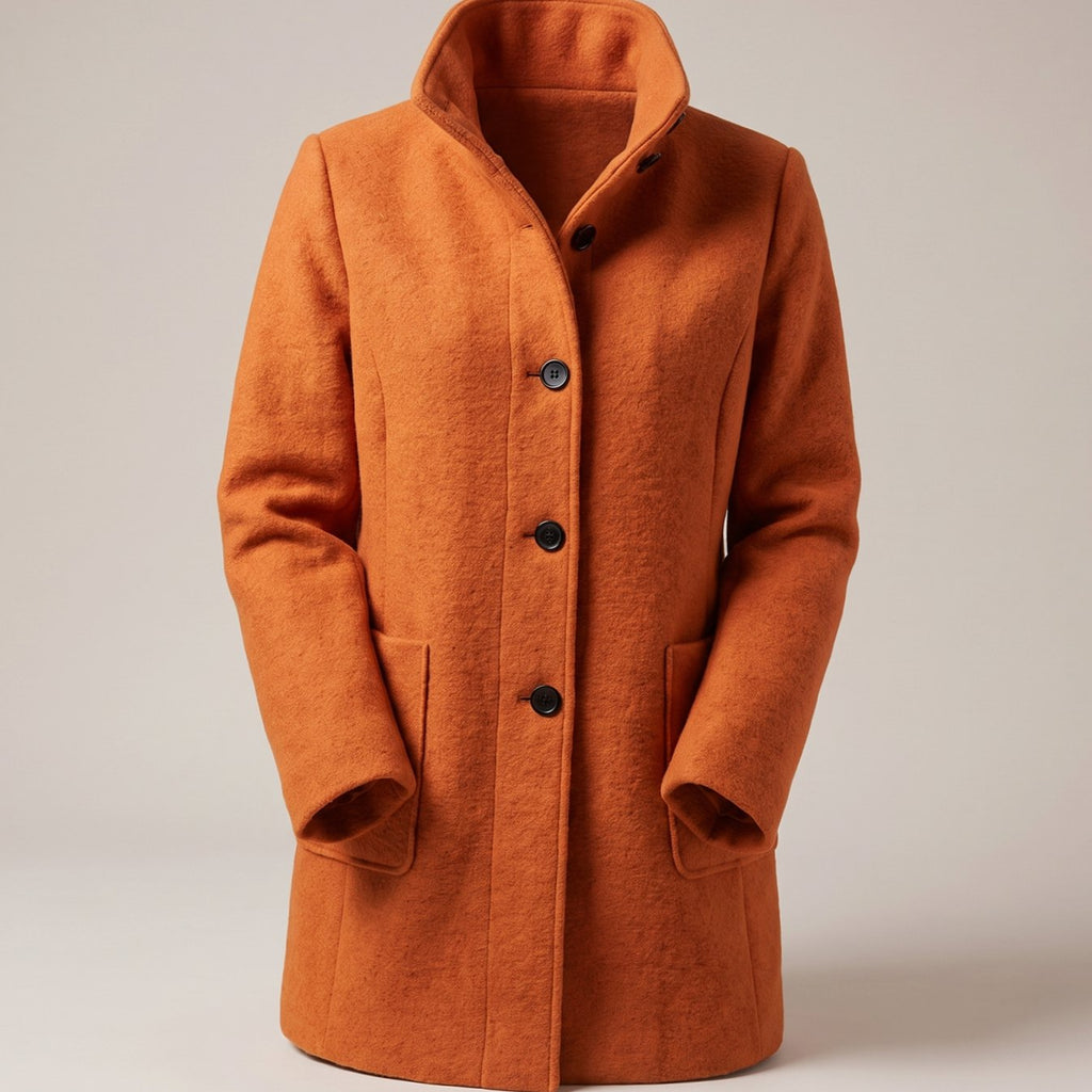 Greta | Manteau Femme avec Col Montant Longline Boutonnage Trenchcoat