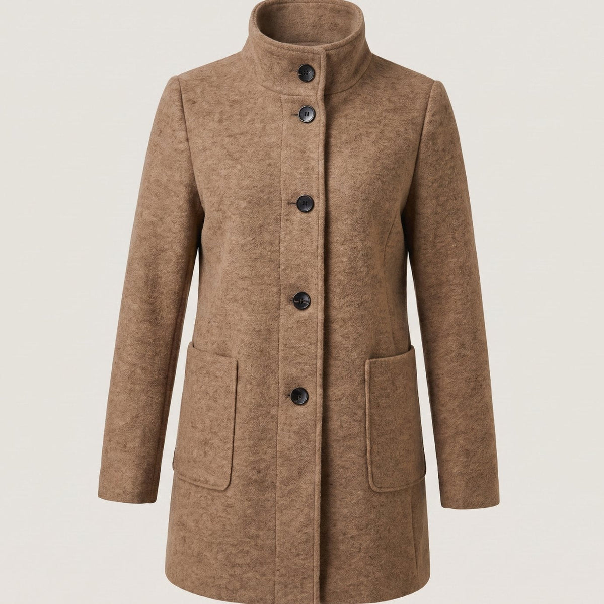 Greta | Manteau Femme avec Col Montant Longline Boutonnage Trenchcoat