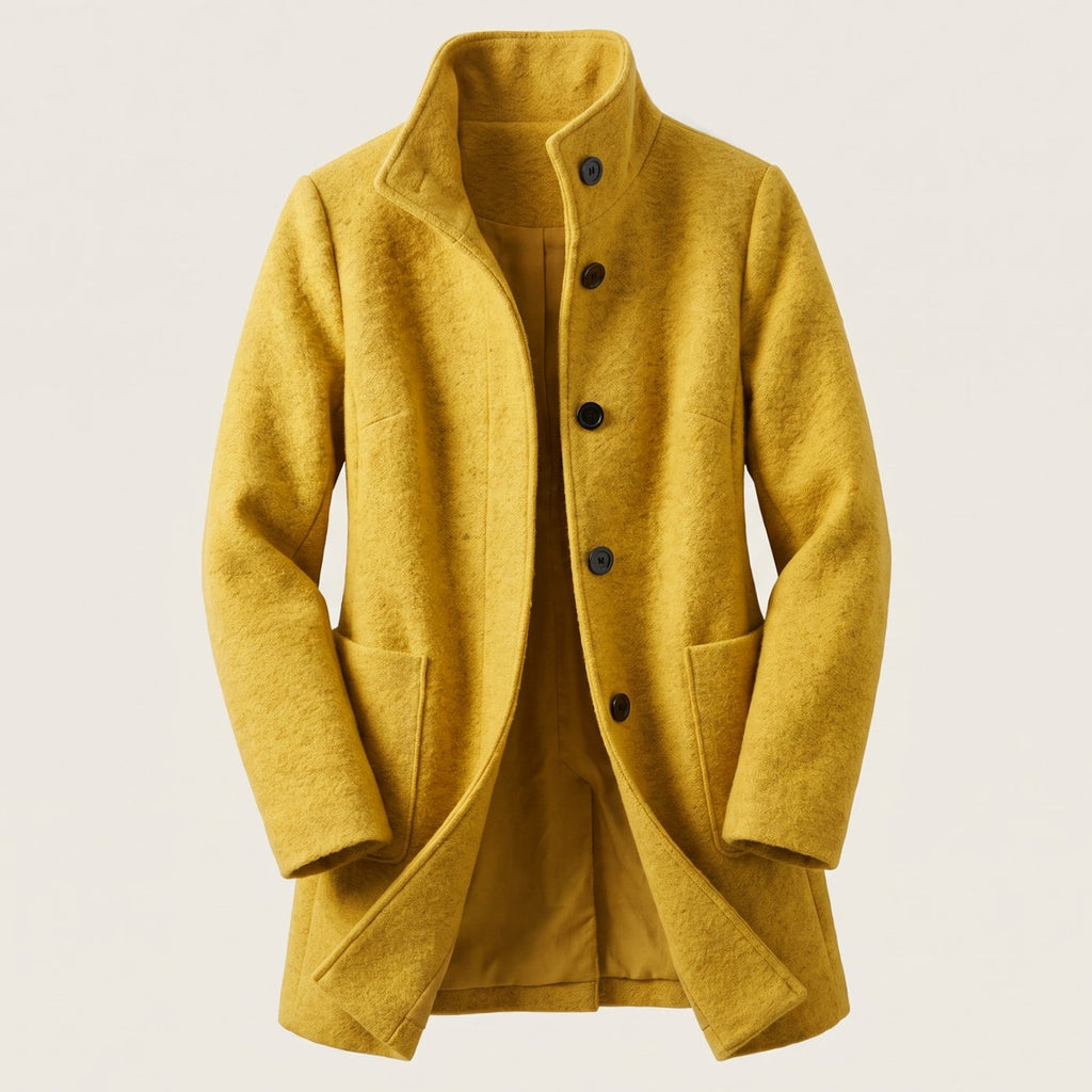 Greta | Manteau Femme avec Col Montant Longline Boutonnage Trenchcoat