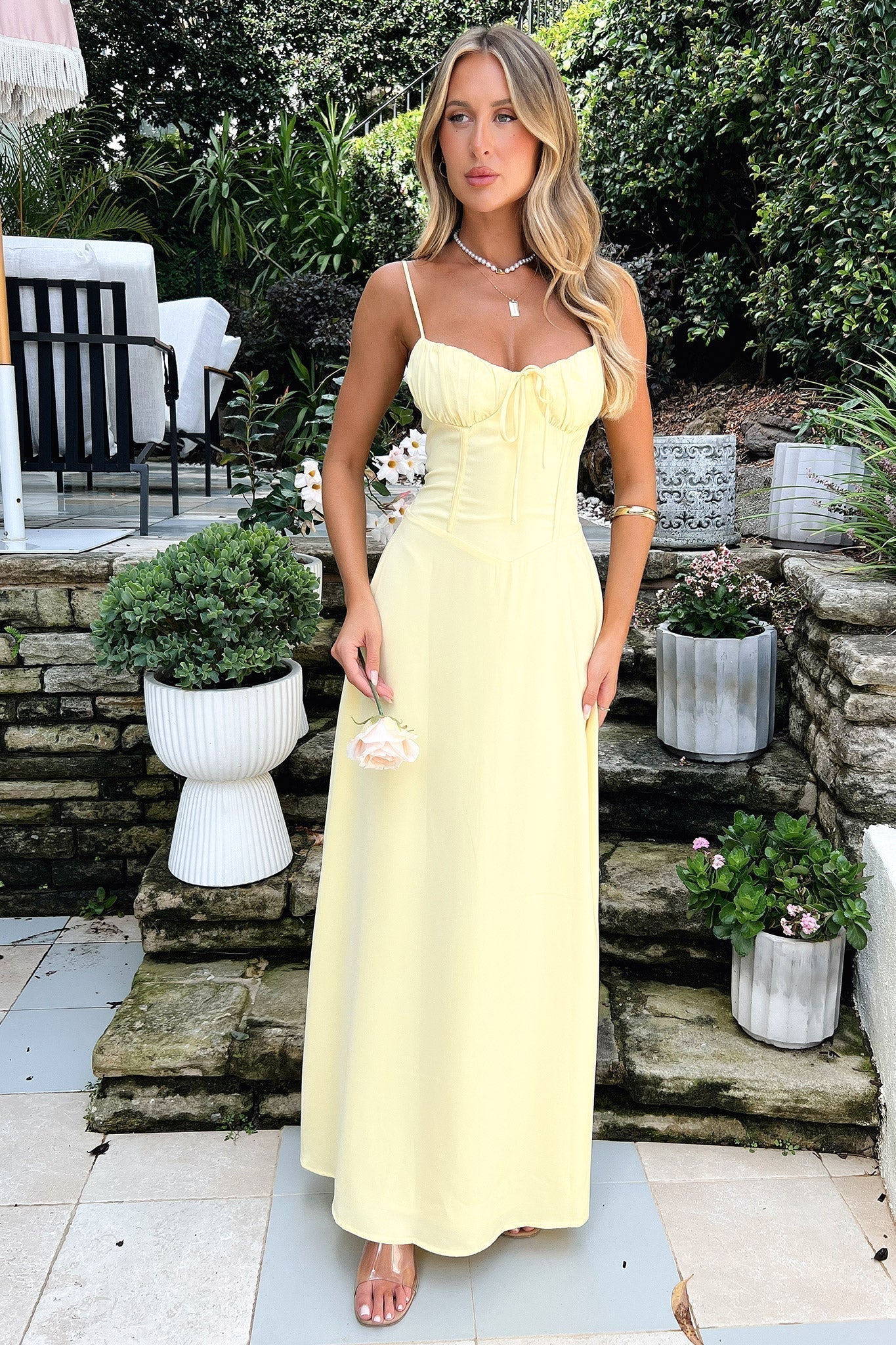 Robe Maxi Femme avec Cordon de Serrage