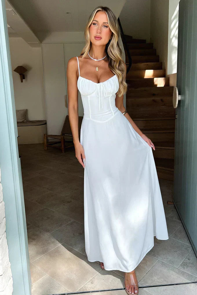 Robe Maxi Femme avec Cordon de Serrage