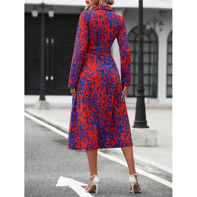 Robe chemise midi pour femmes avec ceinture à la taille