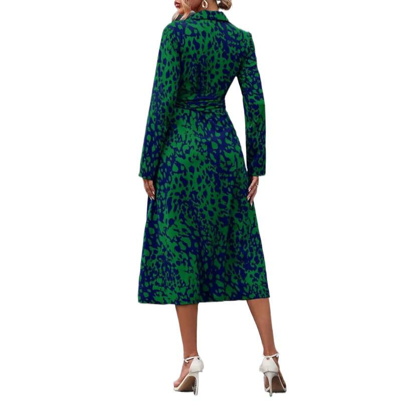 Robe chemise midi pour femmes avec ceinture à la taille