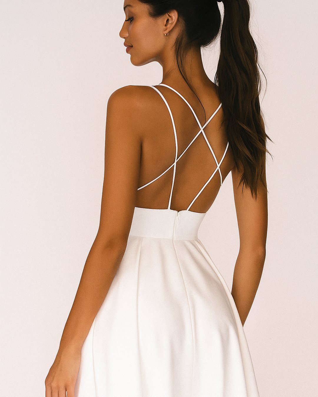 Elfriede | Robe Midi à Bretelles Spaghetti pour Femme Invité de Mariage
