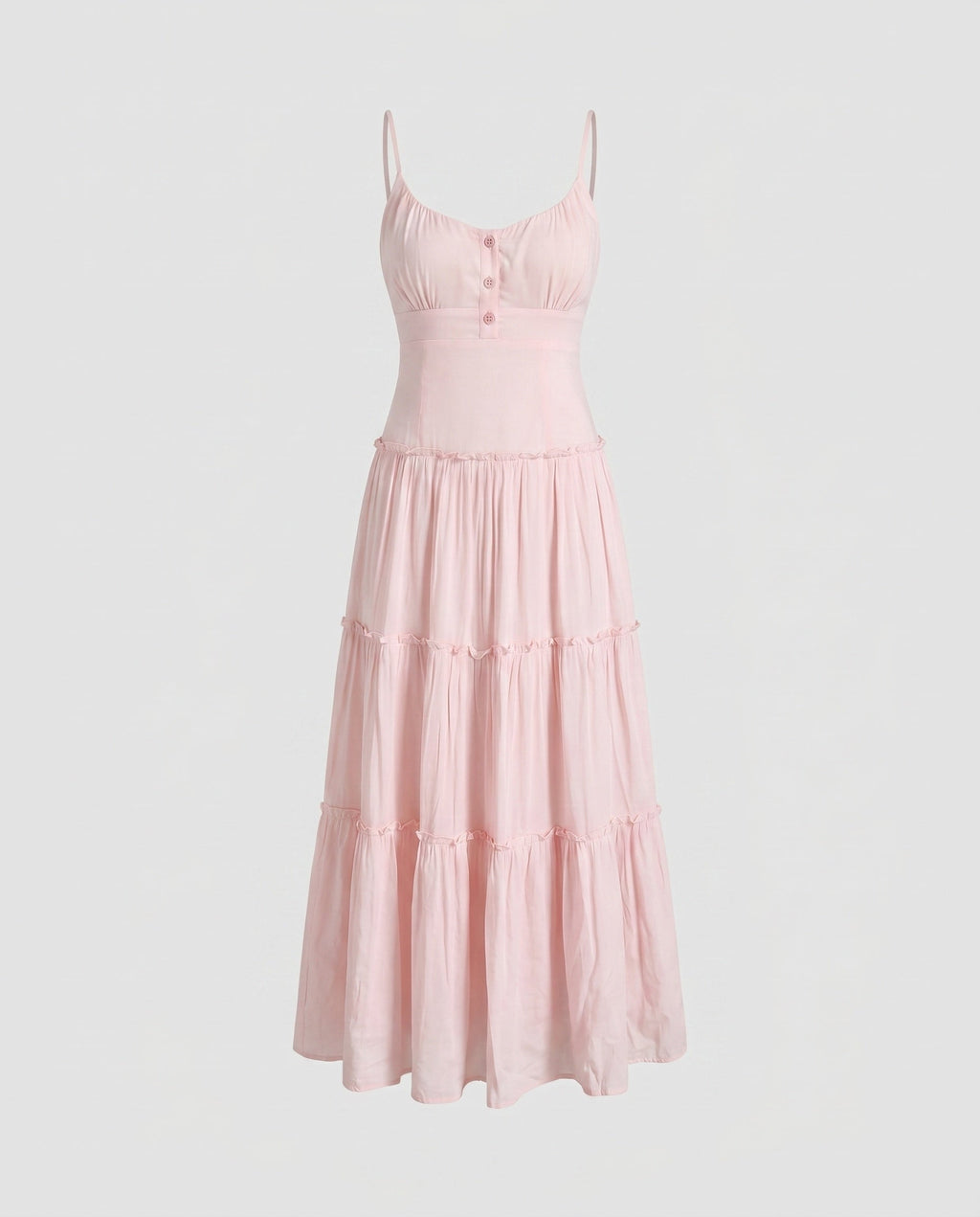 Robe midi femme avec jupe à volants et bretelles spaghetti