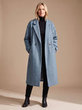 Nora | Manteau long pour femmes en laine classique avec revers