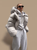 Elfriede | Veste d'hiver oversize pour femmes avec col montant, chaude et matelassée
