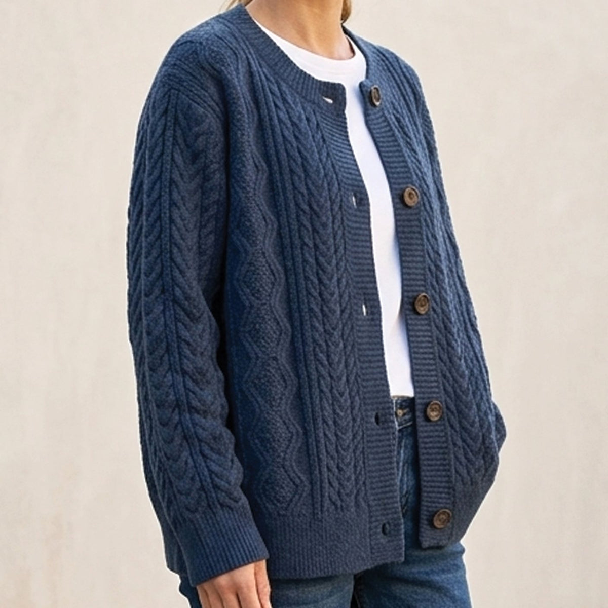 Luisa | Veste en maille oversize pour femmes avec boutons