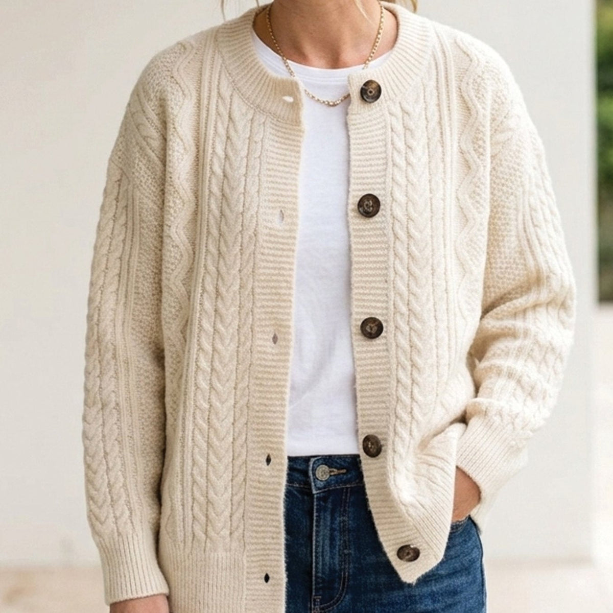 Luisa | Veste en maille oversize pour femmes avec boutons