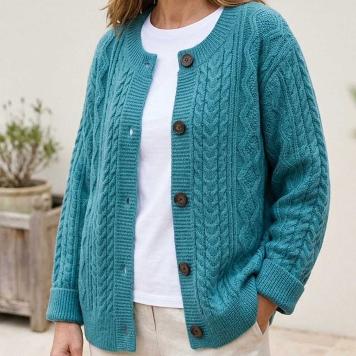 Luisa | Veste en maille oversize pour femmes avec boutons