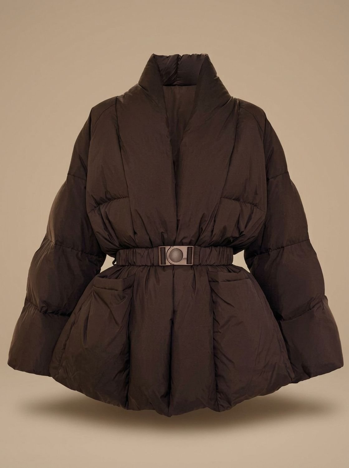 Frieda | Doudoune Oversized pour Femmes avec Ceinture et Col Montant