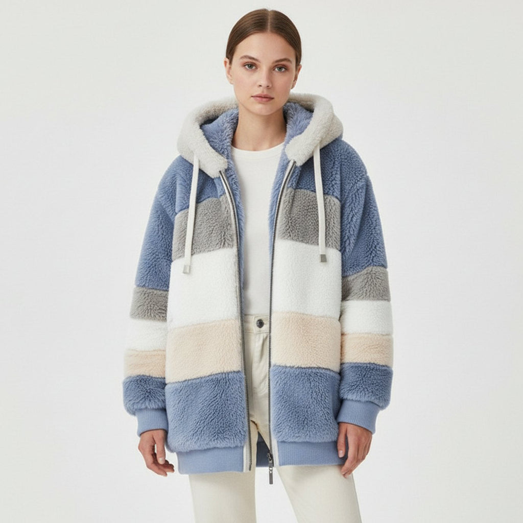 Frieda | Gilet en polaire oversized pour femmes avec capuche et cordon de serrage