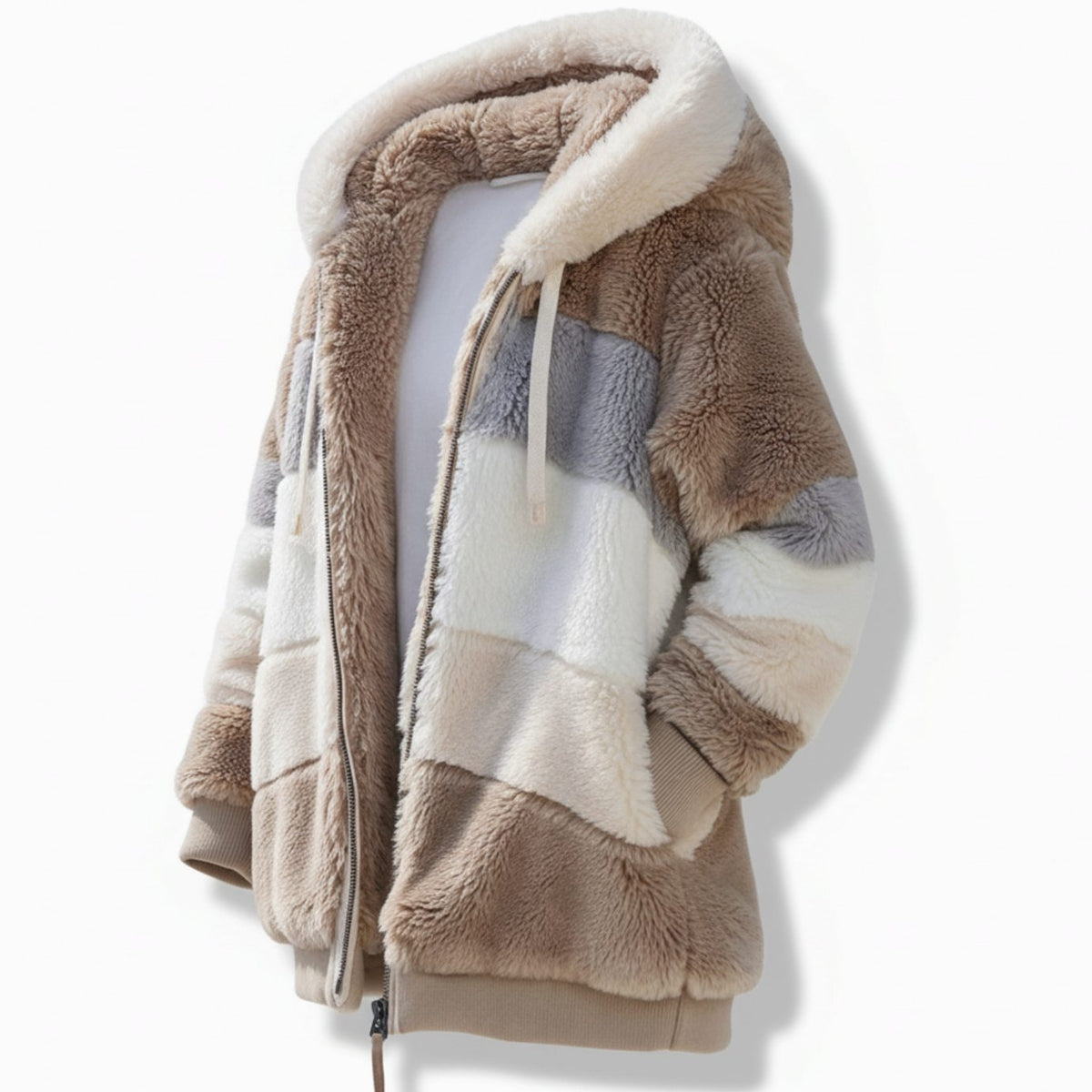 Frieda | Gilet en polaire oversized pour femmes avec capuche et cordon de serrage