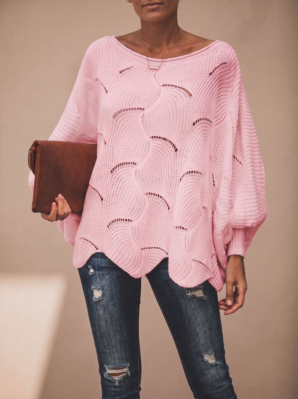 Frieda | Pull en tricot oversized pour femmes avec décolleté rond