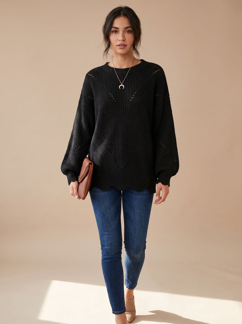 Frieda | Pull en tricot oversized pour femmes avec décolleté rond
