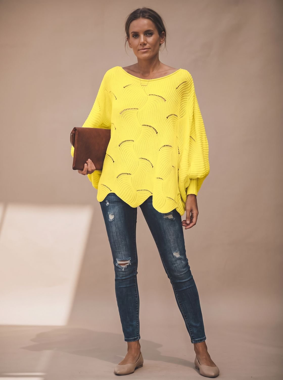 Frieda | Pull en tricot oversized pour femmes avec décolleté rond
