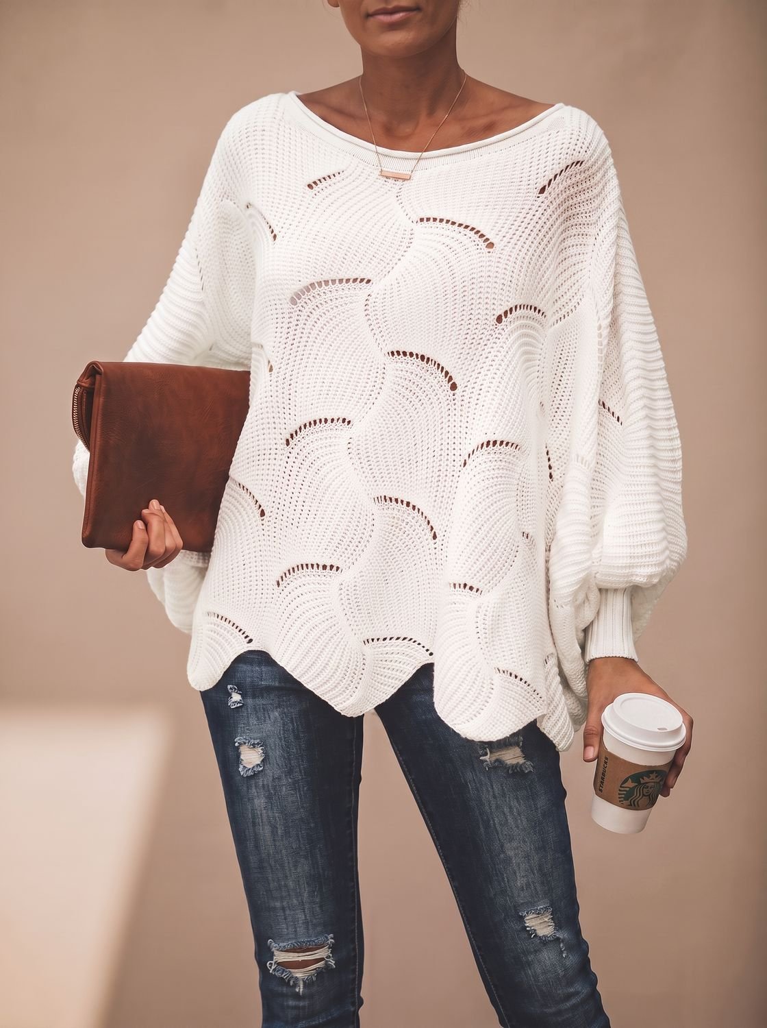 Frieda | Pull en tricot oversized pour femmes avec décolleté rond
