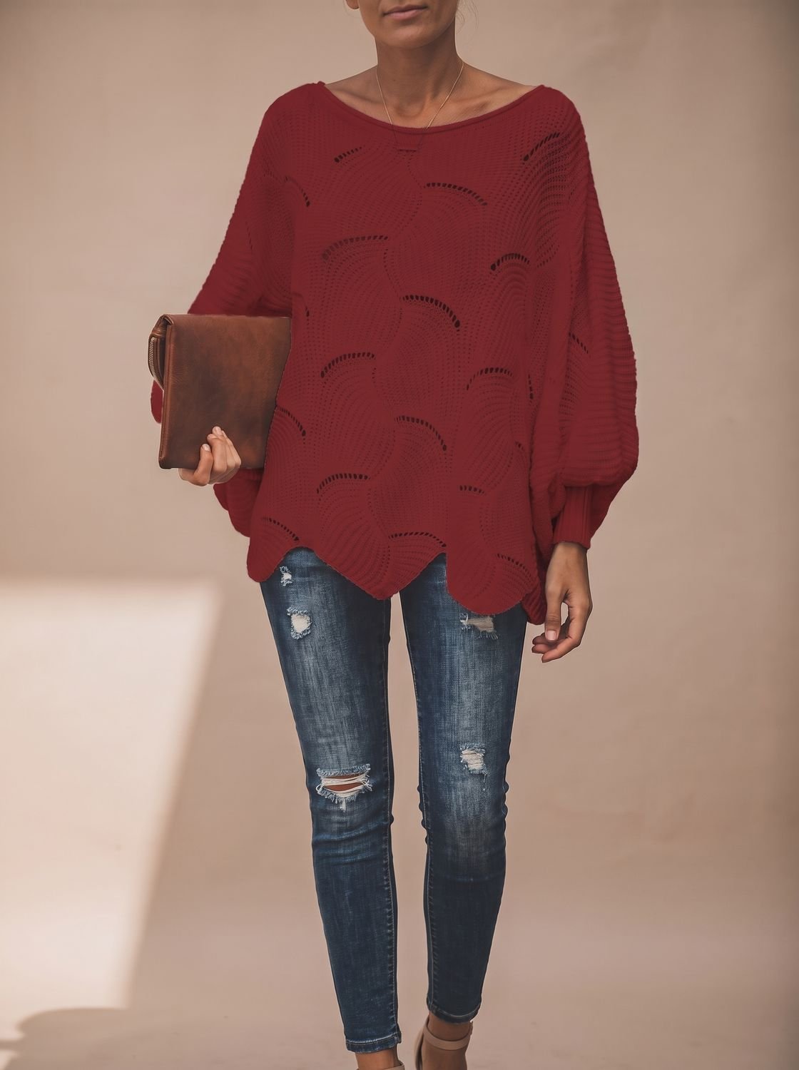 Frieda | Pull en tricot oversized pour femmes avec décolleté rond