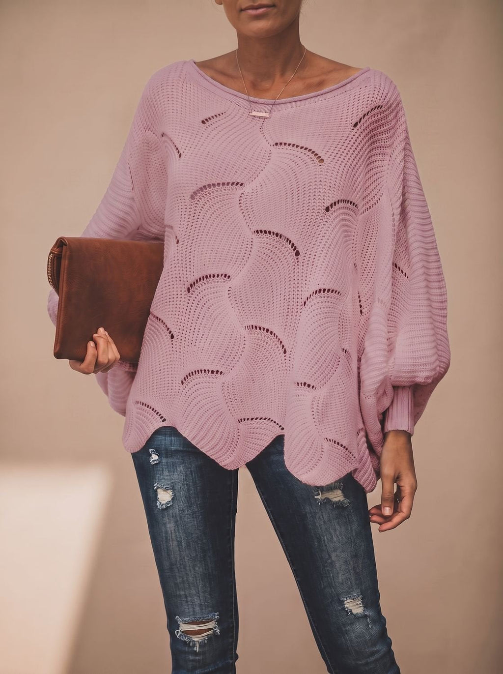 Frieda | Pull en tricot oversized pour femmes avec décolleté rond