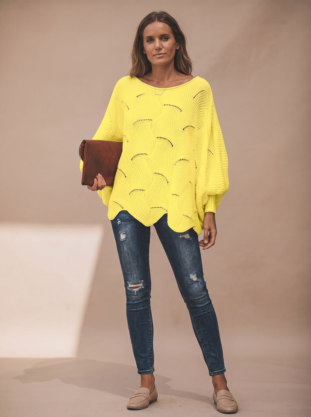 Frieda | Pull en tricot oversized pour femmes avec décolleté rond