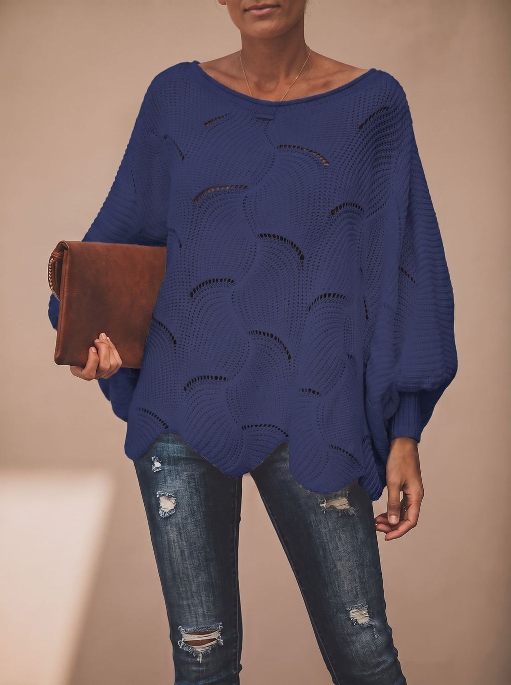 Frieda | Pull en tricot oversized pour femmes avec décolleté rond