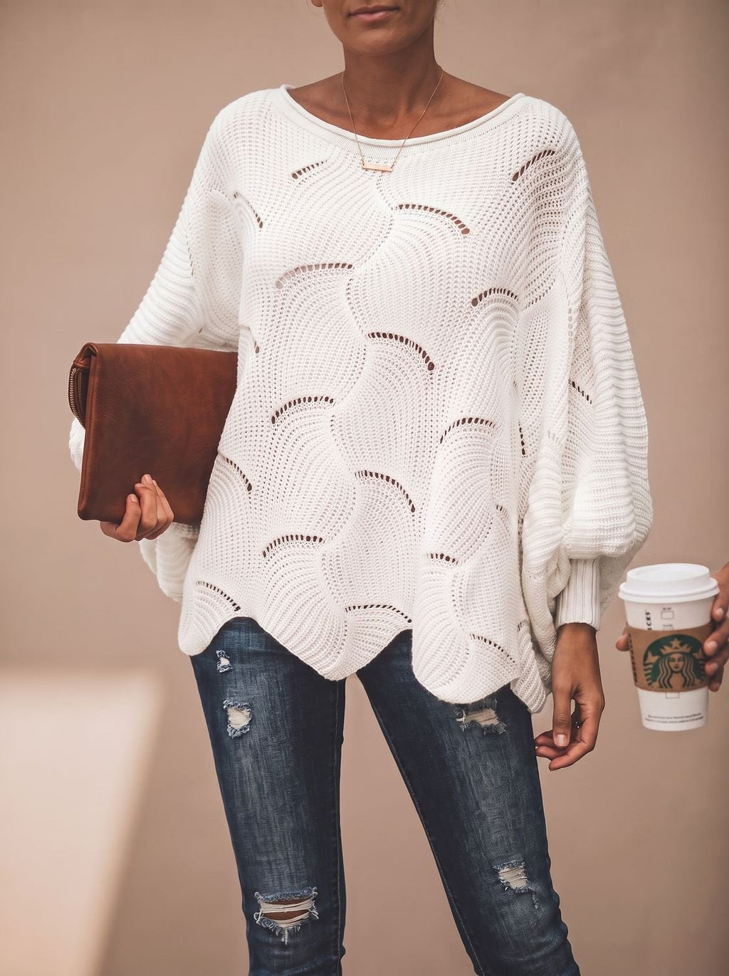 Frieda | Pull en tricot oversized pour femmes avec décolleté rond