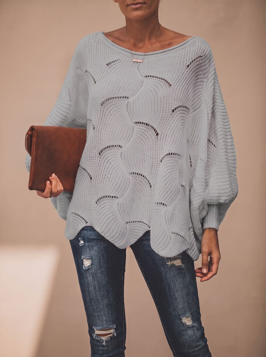 Frieda | Pull en tricot oversized pour femmes avec décolleté rond
