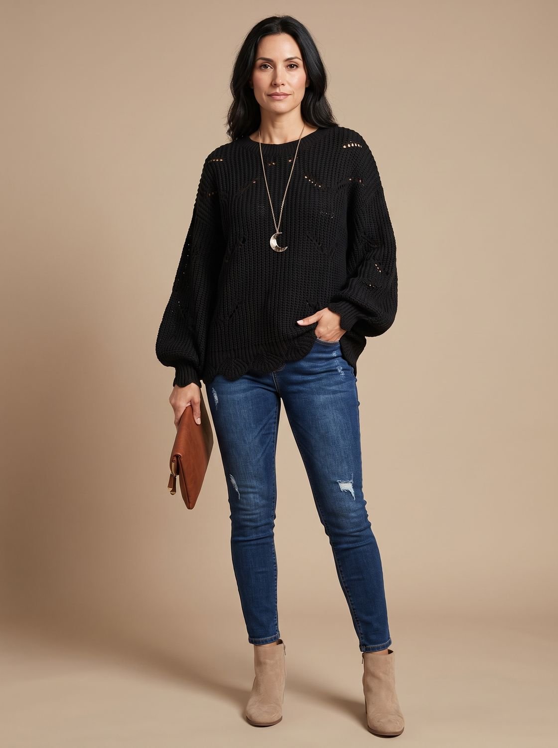 Frieda | Pull en tricot oversized pour femmes avec décolleté rond