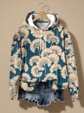 Elfriede | Sweat à capuche oversized pour femmes avec motif jacquard floral