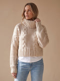 Charlotte | Pull à col roulé oversize en grosse maille pour femmes