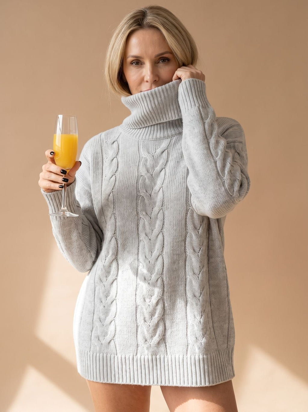 Charlotte | Pull à col roulé oversize en grosse maille pour femmes