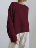 Frieda | Pull en Tricot Oversized pour Femmes Col Rond Manches Longues Décontracté