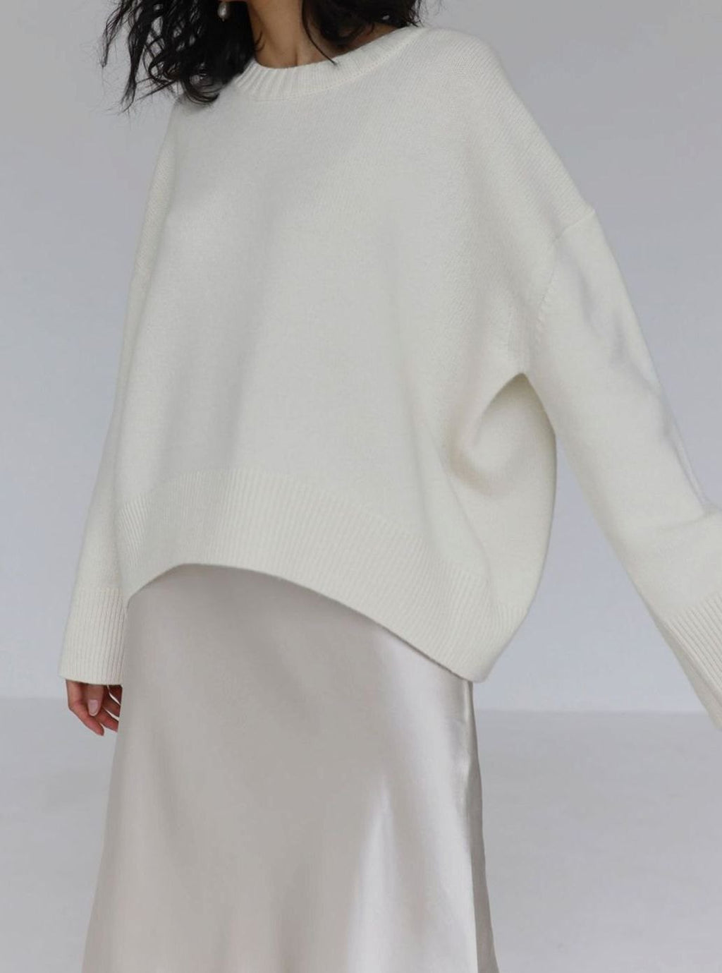 Frieda | Pull en Tricot Oversized pour Femmes Col Rond Manches Longues Décontracté
