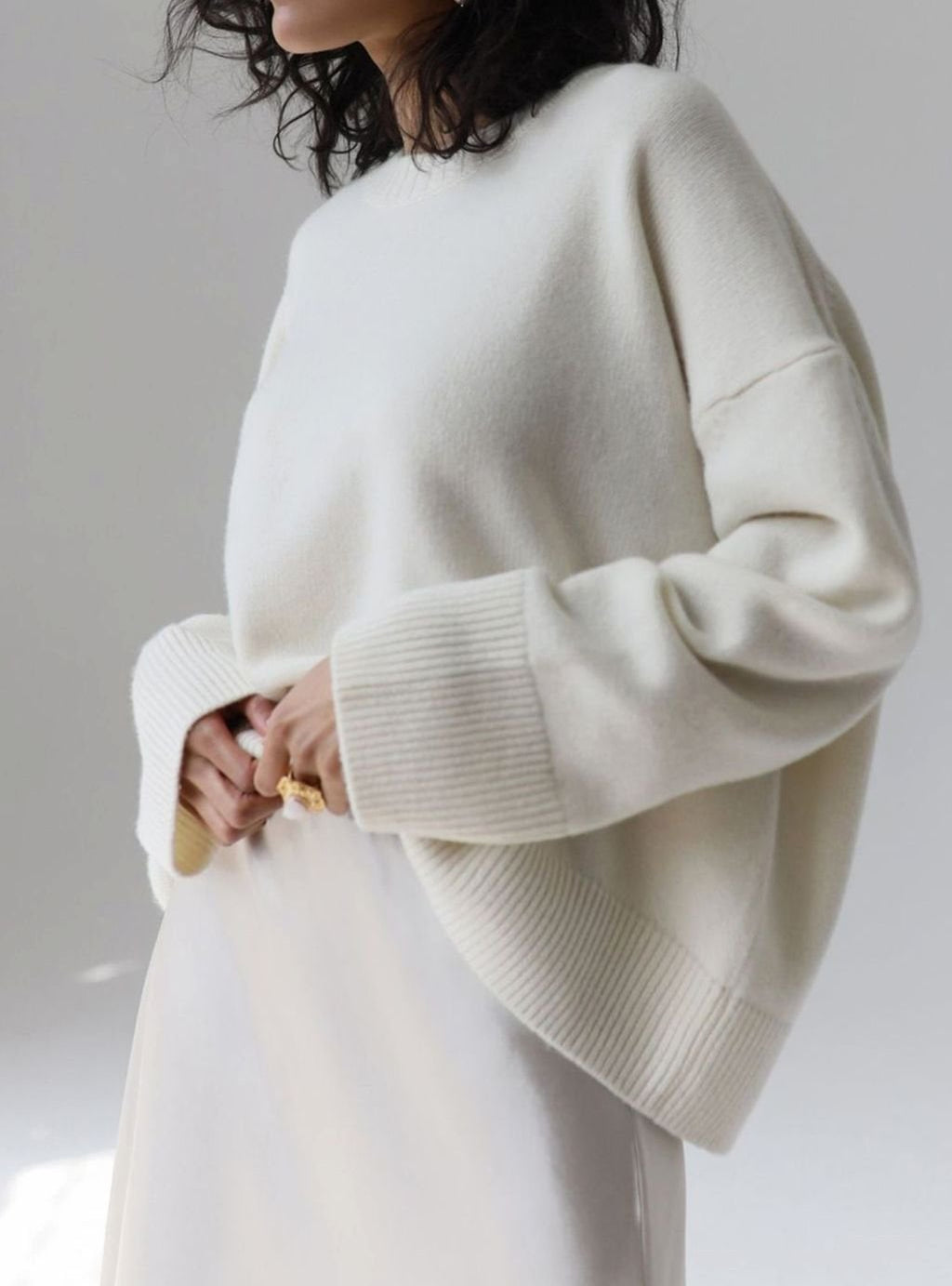 Frieda | Pull en Tricot Oversized pour Femmes Col Rond Manches Longues Décontracté